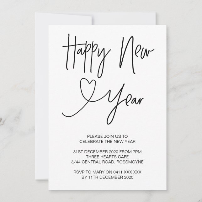 Invitation de partie d'Ève de la bonne année (Devant)