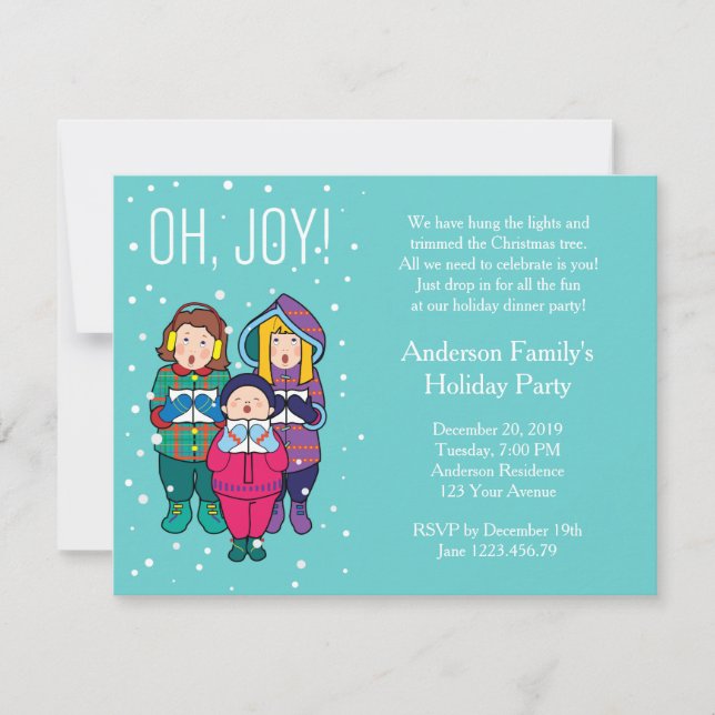 Invitation de partie d'hiver de chants de Noël (Devant)