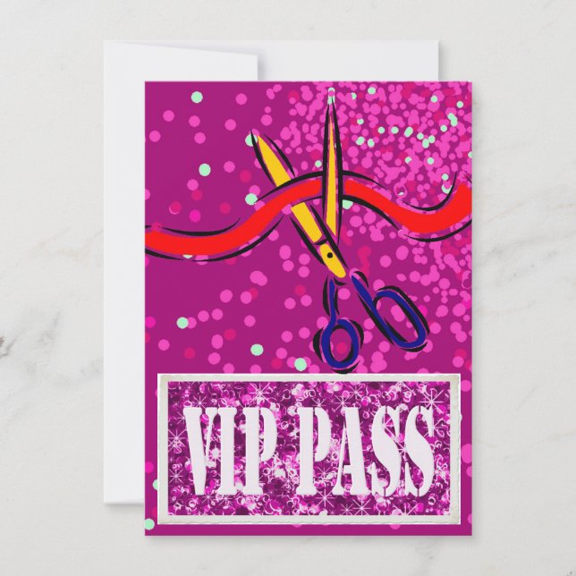 Invitation de partie du rose VIP de lancement (Devant)