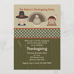 Invitation de partie du thanksgiving des enfants
