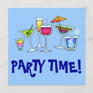 INVITATION DE PARTIE EN VERRE DE COCKTAIL