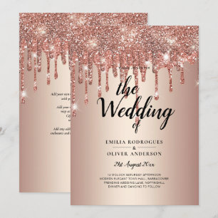 Invitation de Parties scintillant de Rose de budge