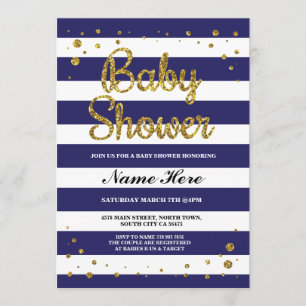 Invitation de Parties scintillant d'or Baby shower