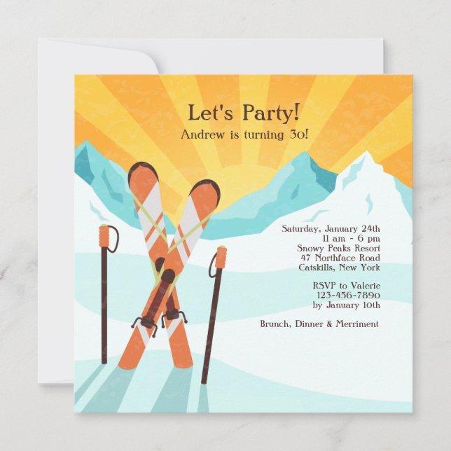 Invitation de passage de ski (Devant)