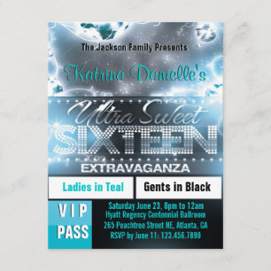 Invitation de passe VIP du Sweet sixteen de rayonn