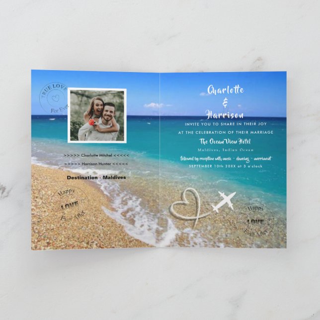 Invitation de passeport de destination de mariage  (Intérieur)