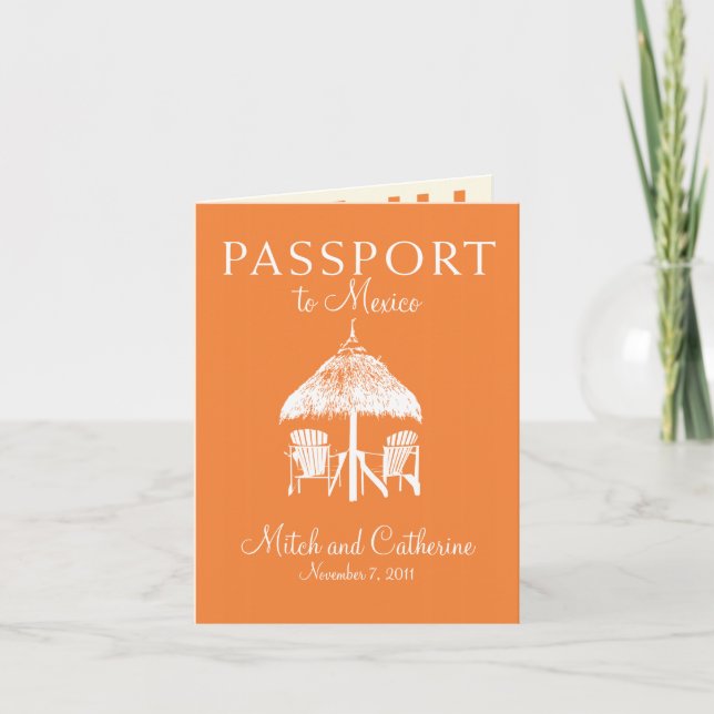 Invitation de passeport mariage au Mexique (Devant)