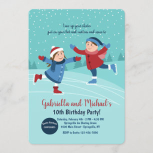 Invitation de patineurs garçons et filles