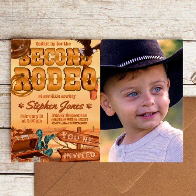 Invitation de paysage de 2e Rodéo avec photo (Créateur téléchargé)