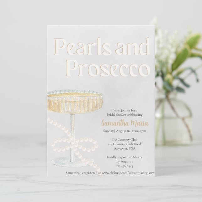 Invitation de Pearls et Prosecco (Debout devant)