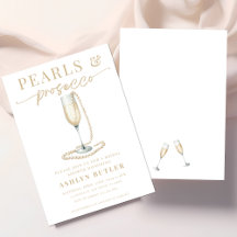 Invitation de Pearls et Prosecco