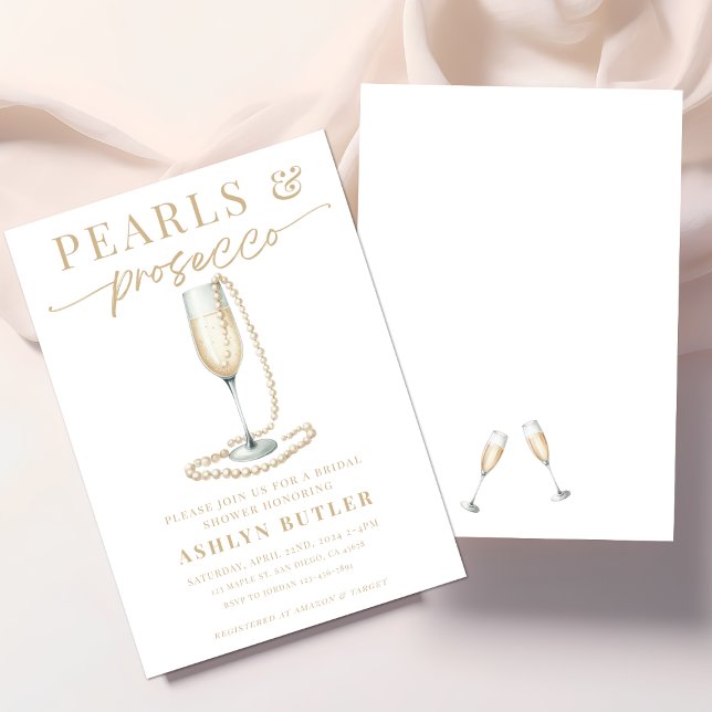 Invitation de Pearls et Prosecco (Créateur téléchargé)