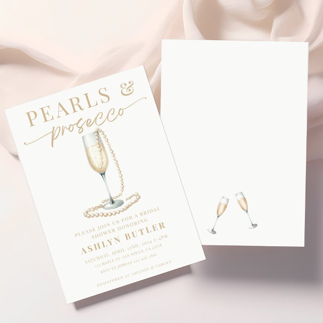 Invitation de Pearls et Prosecco (Créateur téléchargé)