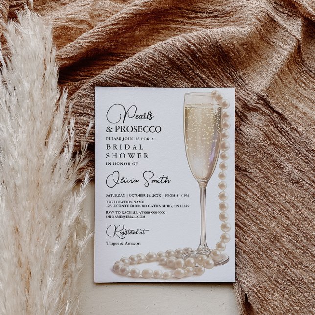 Invitation de Pearls et Prosecco (Créateur téléchargé)