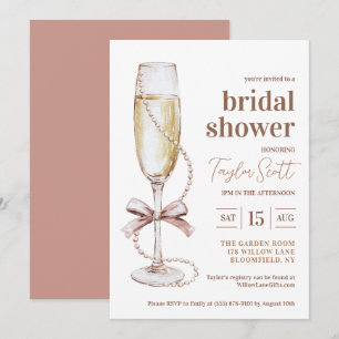 Invitation de Pearls et Prosecco
