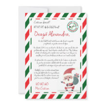 Invitation de Père Noël Rouge Vert Lettre