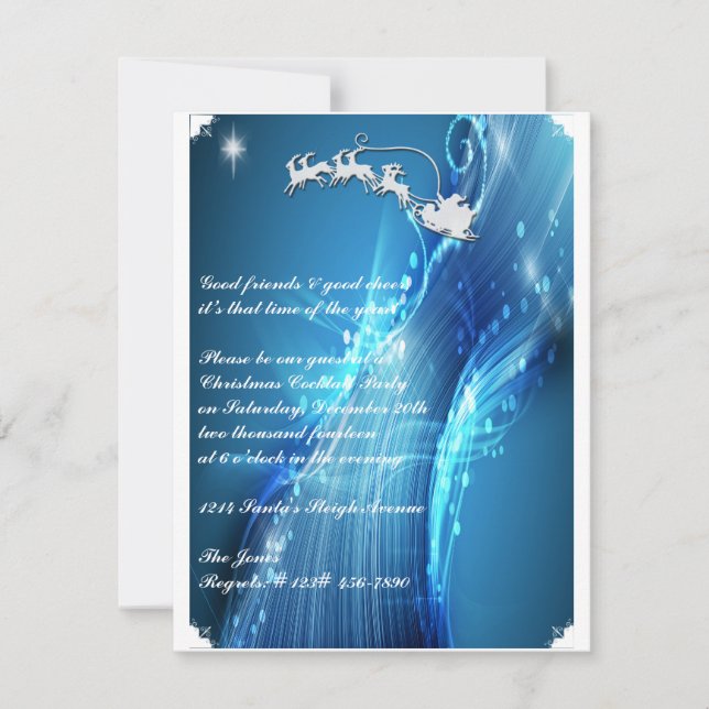 Invitation de Père Noël Sleigh à la fête de la vag (Devant)