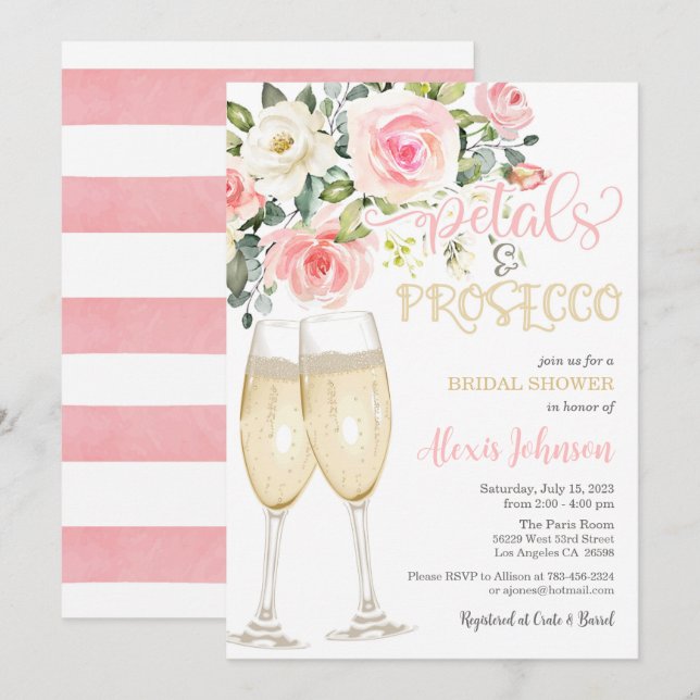 Invitation de pétales et de procureurs (Devant / Derrière)