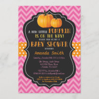 Invitation de petit Baby shower Citrouille Pink Ch
