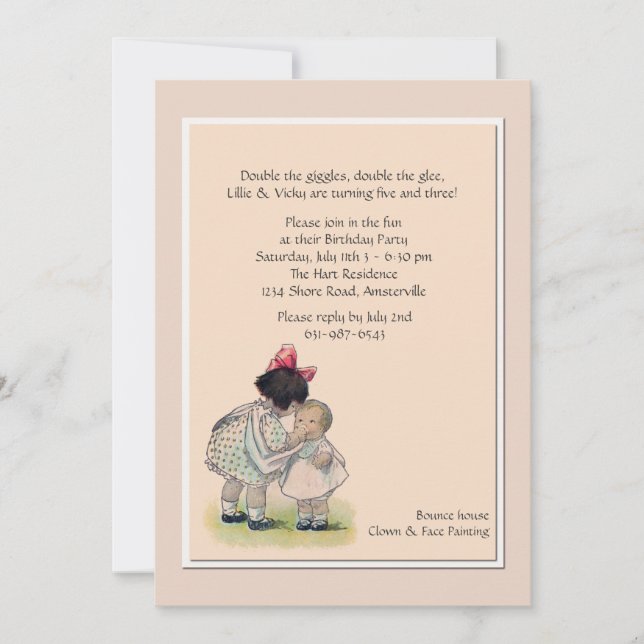 Invitation de petite soeur de grande soeur (Devant)