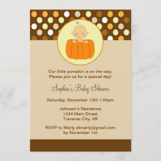 Invitation de petits Citrouilles Baby showers