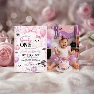 Invitation de photo d'anniversaire Halloween Spook