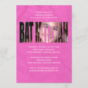 Invitation de photo de bat mitzvah dans les roses