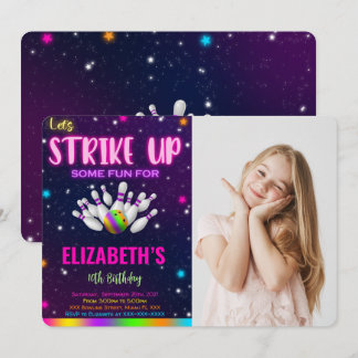 Invitation de photo de bowling