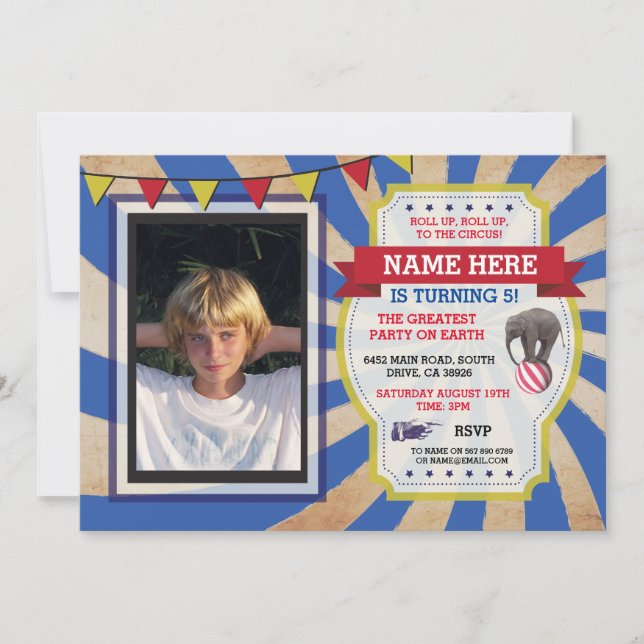 Invitation de photo de fête d'anniversaire de (Devant)