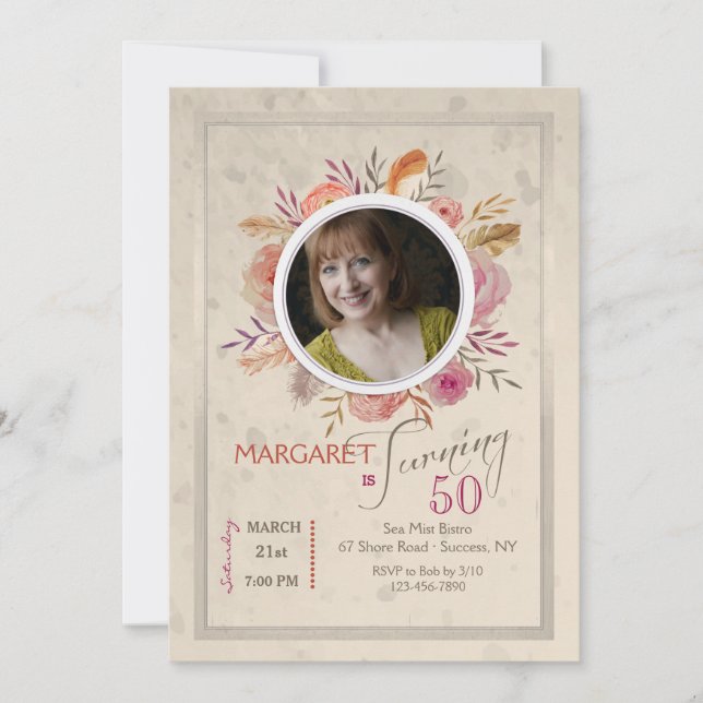 Invitation de photo de lueur de coucher du soleil (Devant)