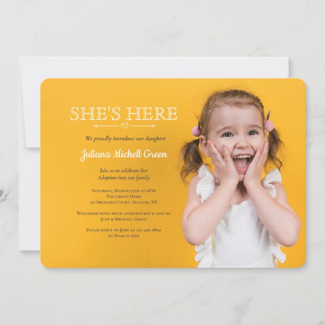 Invitation de photo de partie d'adoption (Devant)