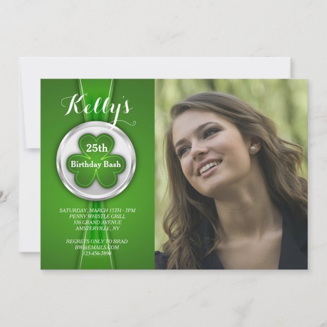 Invitation de photo de ruban du jour de St Patrick (Devant)