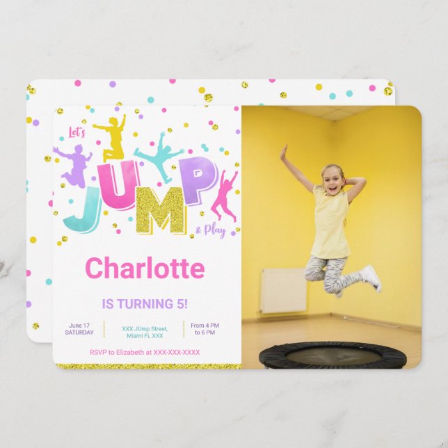 Invitation de photo de saut (Devant / Derrière)