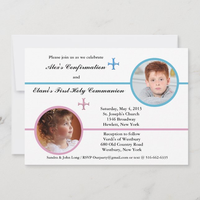 Invitation de photo des enfants de mêmes parents d (Devant)