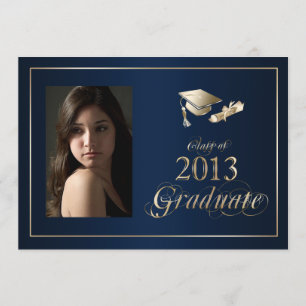 Invitation de photos Classy Blue and Gold 2013