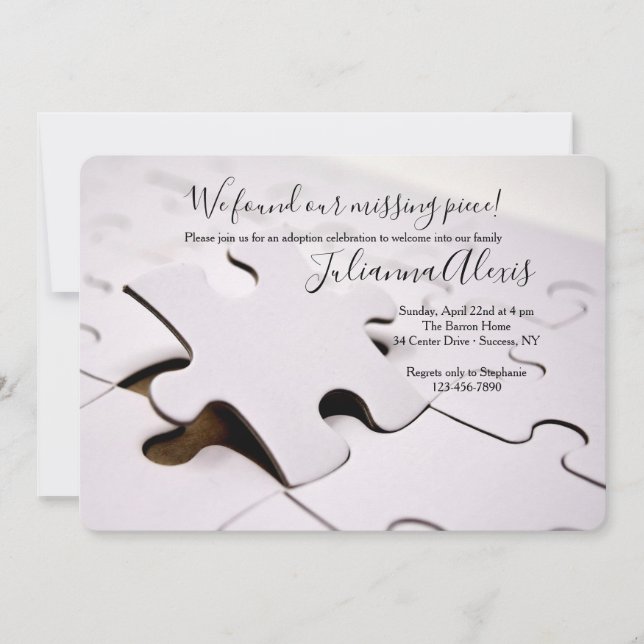 Invitation de pièces de puzzle (Devant)