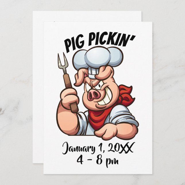 Invitation de PIG PICKIN (Devant / Derrière)
