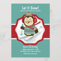 Invitation de pingouins de ski