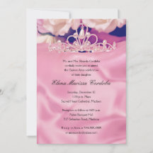 Invitation de Pink Tiara Quinceañera