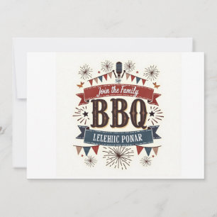 Invitation de pique-nique BBQ vintage – Fête patri