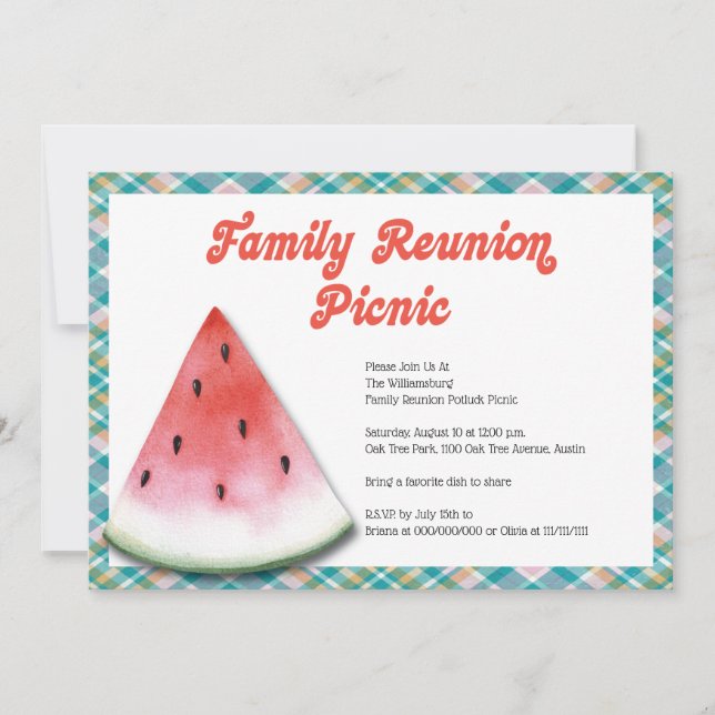 Invitation de pique-nique de réunion familiale (Devant)