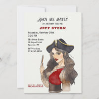 Invitation de pirate femme