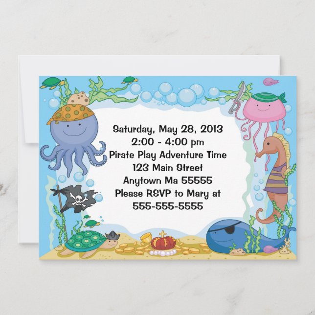 Invitation de Pirate Sea Creatures (Devant)