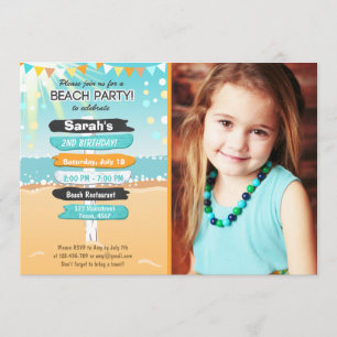 Invitation de plage d'anniversaire de plage de