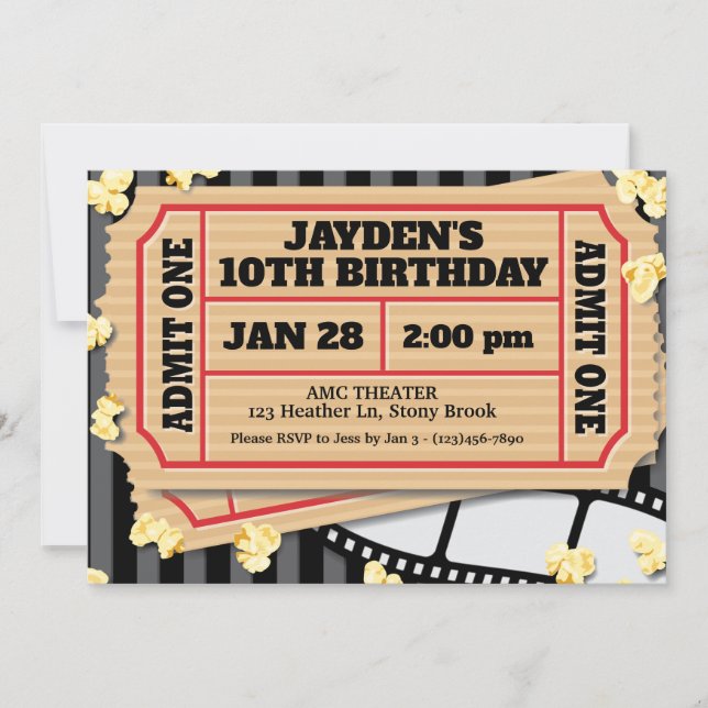 Invitation de Popcorn (Devant)