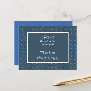 Invitation de porteur de bague en bleu et blanc