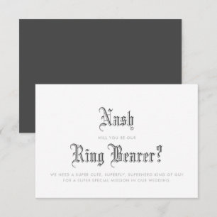 Invitation de porteur de bague en écriture gothiqu