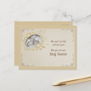 Invitation de porteur de bague florale marron et o