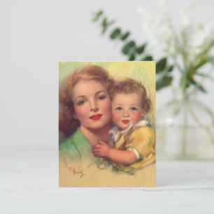 Invitation de portrait de famille vintage de mère 
