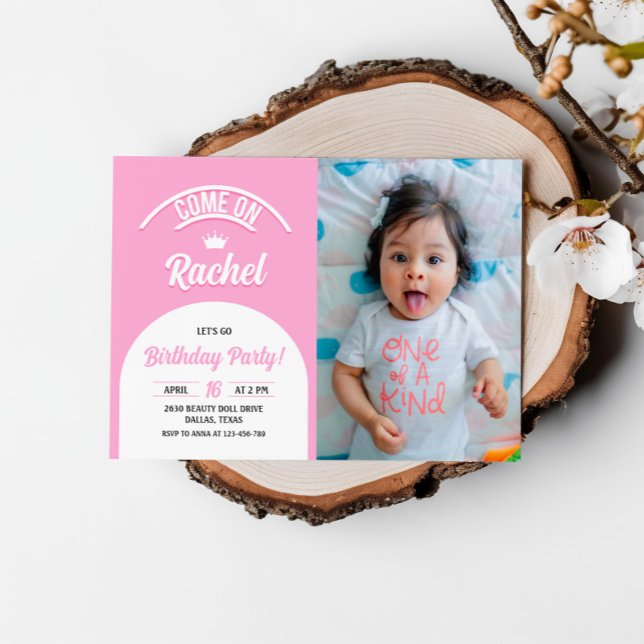 Invitation de poupée rose chaud, Fashion Doll Part (Créateur téléchargé)